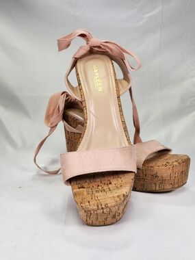 KAYLEEN By Los Angeles Blush Tie Cork Platform Sandals